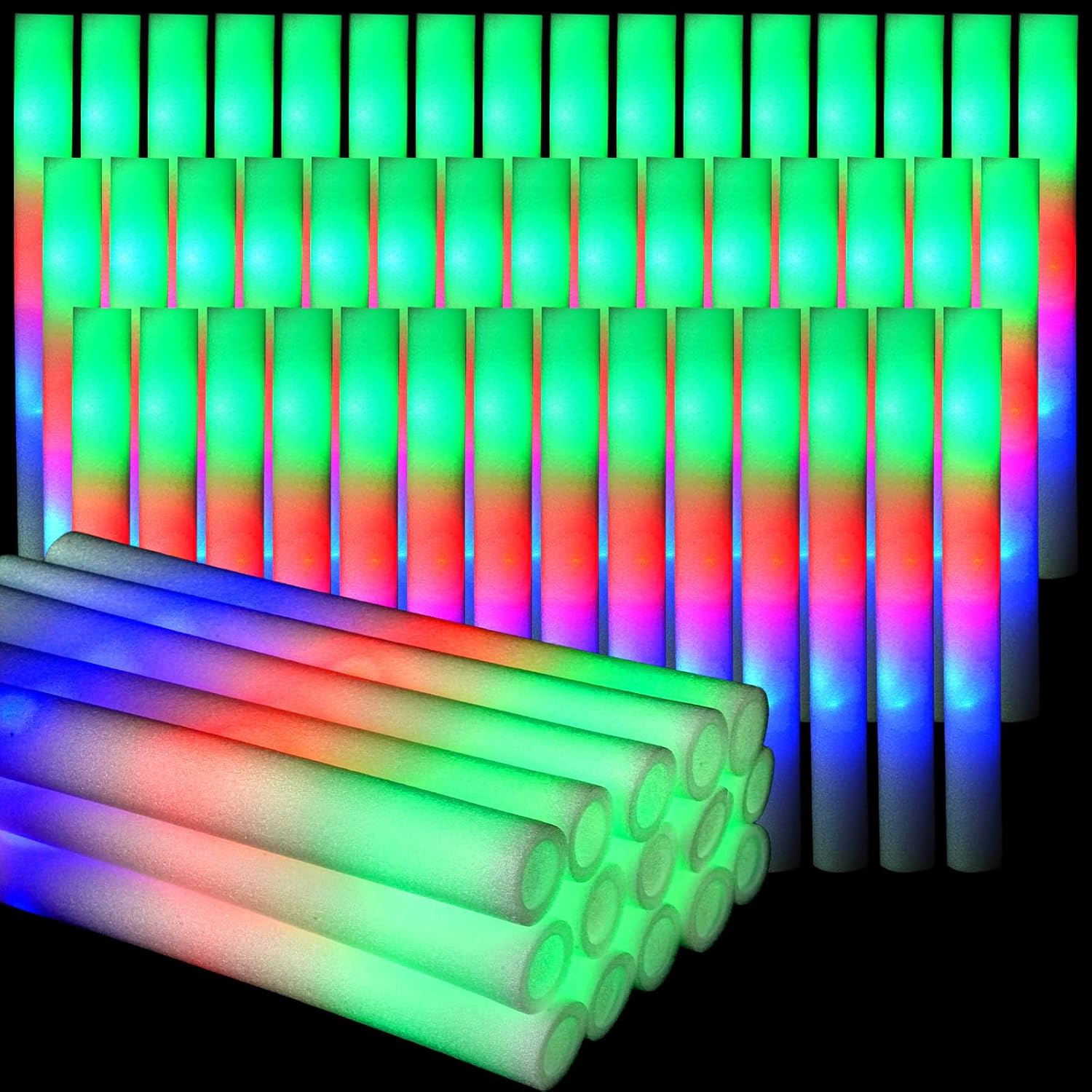 102Pcs LED Foam Sticks Cheer T - đánh giá và giá Glow In The Dark Party Glasses