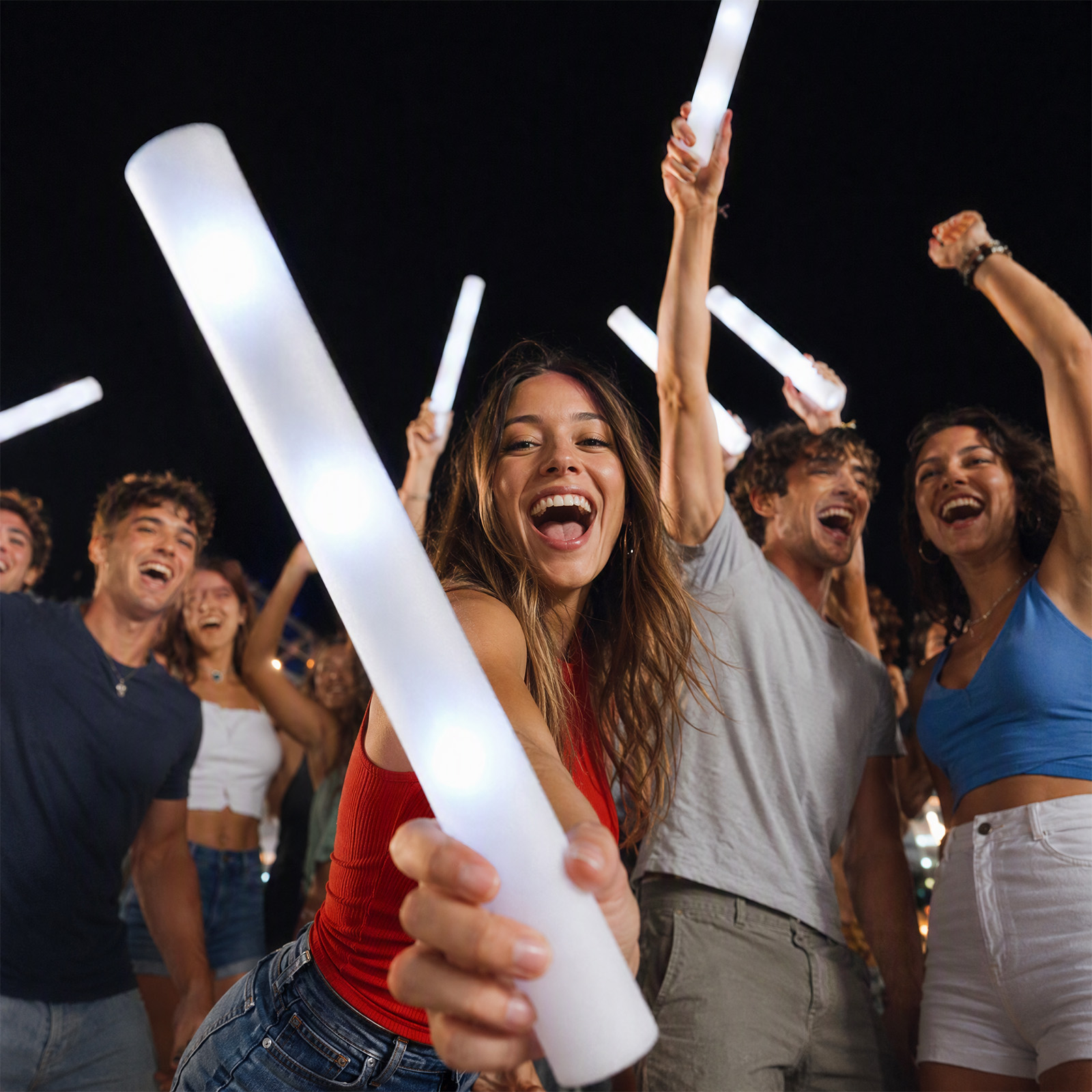 Reusable White Foam LED Glow S - đánh giá và giá Flashing Led Foam Sticks Party